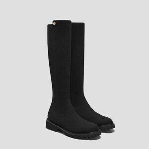 Authentic Vivaia Black Wool Water Knee-High Boots
